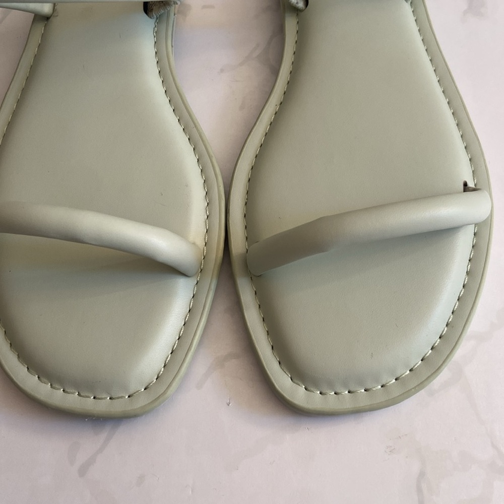 Dolce Vita DV Sage Green Jelly Sandals Double Strap Flat Minimalist Pistachio - Picture 3 of 6
